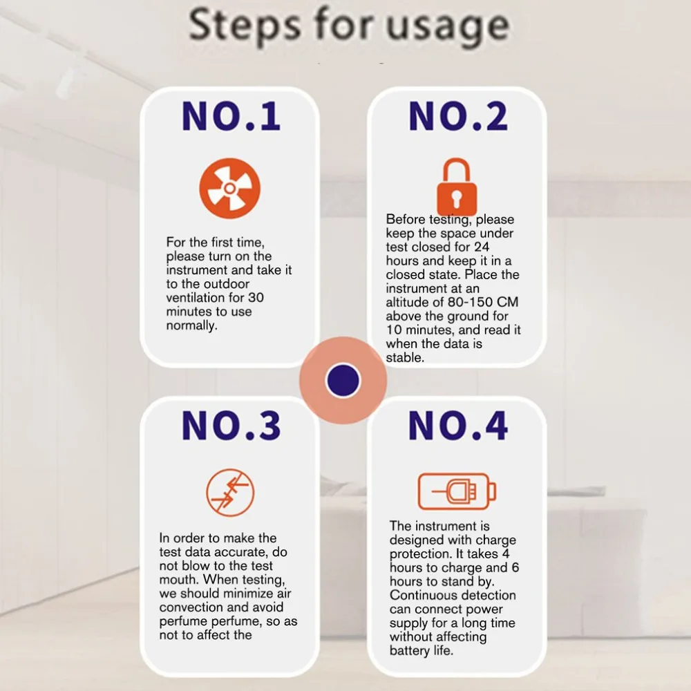 Digital LCD Formaldehyde Detector HCHO/TVOC/CO2/PM2.5/PM10 Tester AQI Air Quality Monitor Gas Analyzer