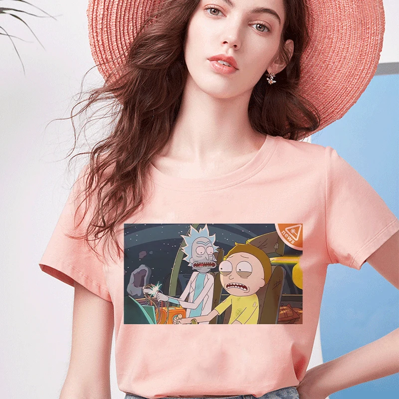 Женская футболка Рик и Морти, топы, забавная, новая мода, Harajuku, мультяшная футболка с принтом, винтажная, Ulzzang, графическая футболка, женская одежда
