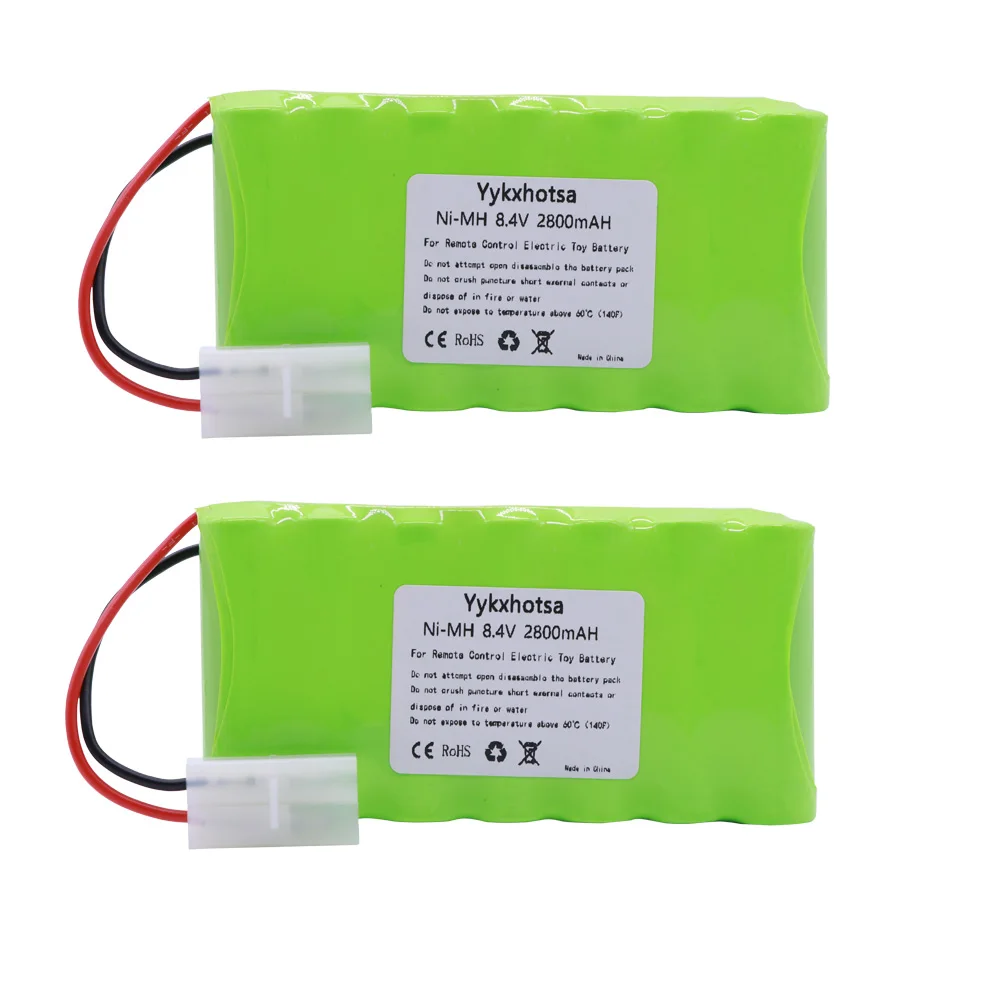 2Pcs 8.4V 2800Mah Ni-Mh Batteria L6.2-2P Spina Per I Giocattoli Di Rc Auto Barca Treno Serbatoio Robot Pistola Nimh Batteria Aa 8.4V 2800Mah Battery P