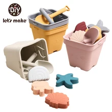 

Let's Make MultiPurpose Summer Playing Baby Toy Bucket Children Beach Silica Gel Bucket Water Sand Play Game Toys for Children