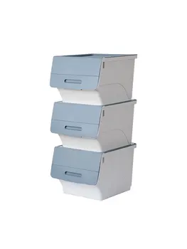 

Camellia front open flap storage box plastic side open conditioning box toy storage box storage box large 3 Pack