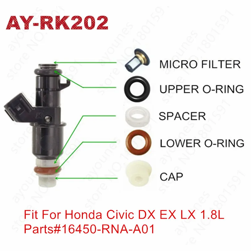 20 комплектов Φ для Honda Civic DX EX LX 1.8L Parts #16450-RNA-A01 (ремонтные наборы деталей топливной форсунки)