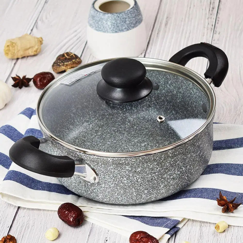 20cm Non Stick Marble Coated Stockpot Casserole Pot Pan INDUCTION Cookware NI RD 