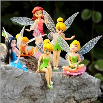 

6Pcs/Set Anime Tinkerbell Fairy Figure dolls Toy Tinker Bell dolls toys PVC Action Figures for girls christmas gift