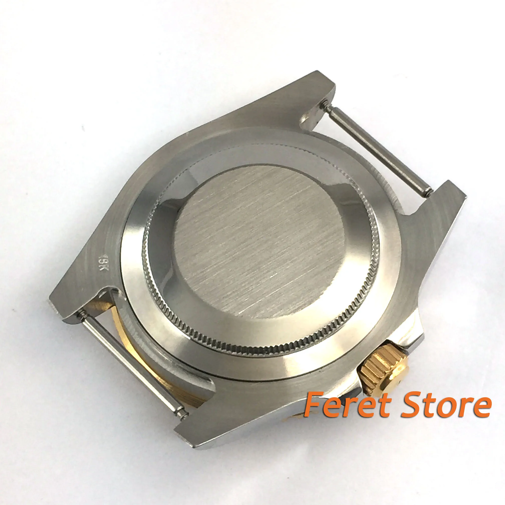 40mm Sapphire glass Golden brushed stainless steel watch case fit ETA 2836 Mingzhu dg2813 movement watch case p157