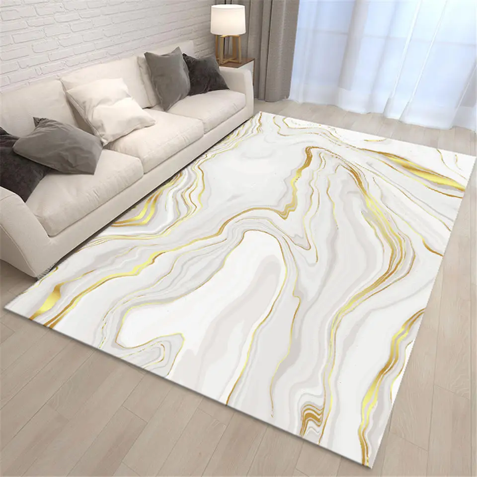 

Nordic White Marble Carpet Liivng Room Hallway Carpet Anti-slip Floor Mat For Chair Area Rug Bedroom Bedside Mat Washable Soft