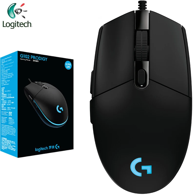 Проводная игровая мышь Logitech G102 оригинальная проводная 200 6000DPI для дома и офиса