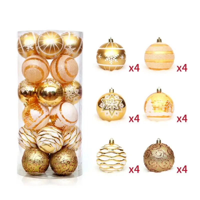 

24pcs/set 6cm Christmas Ball Ornaments Painted Shatterproof Christmas Decorations