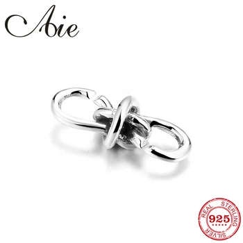 

925 Sterling Silver intersect Charm Beads Fit Hard Rubber X Bracelets jewelry DIY Couple models Bracelet Accessories