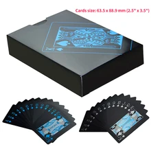 55 шт./палубный покер водонепроницаемый пластиковый комплект из ПВХ игральные карты чистый черный Обычный