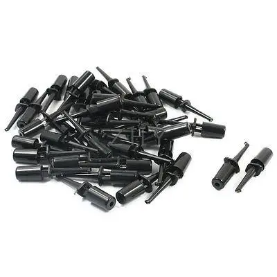 

40Pcs Black Plastic Coated Electrical Testing Probe Hook for Multimeter