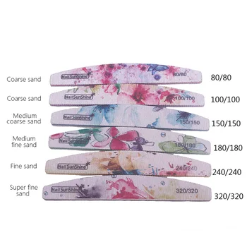 

6Pcs Nail File Creative Tool Printing Nail File Sanding Professional Nail File nails Double Side Sanding Buffer nail tools Set