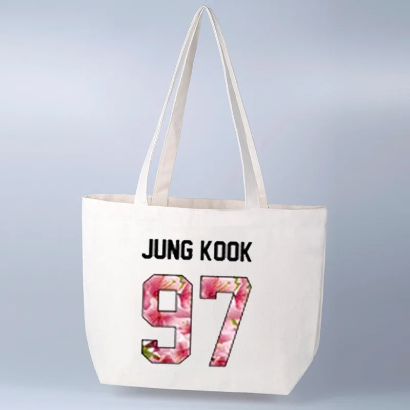 

kpop Bangtan Album Love Yourself Cheng Surrounding Same paragraph suga jungkook jimin Shoulder Bags Portable canvas Shopping bag