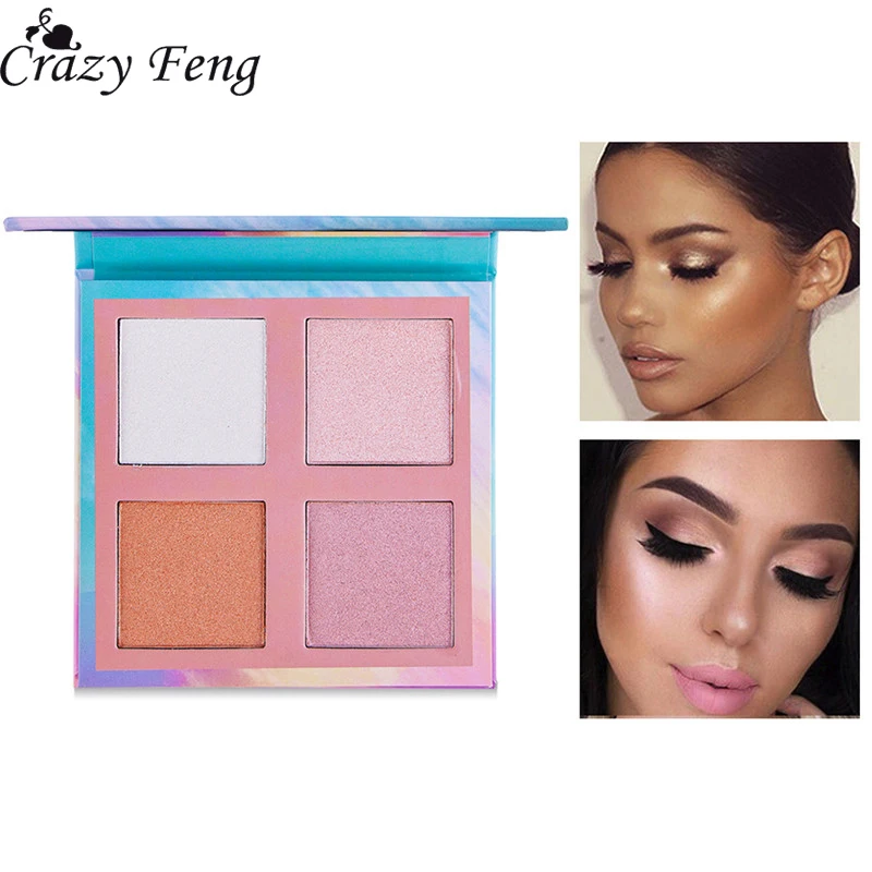 

Women Professional Makeup Pallete Highlighter Countour Blush Multi-function 4 Colors Shimmer Face Make Up Cosmetic Pigment