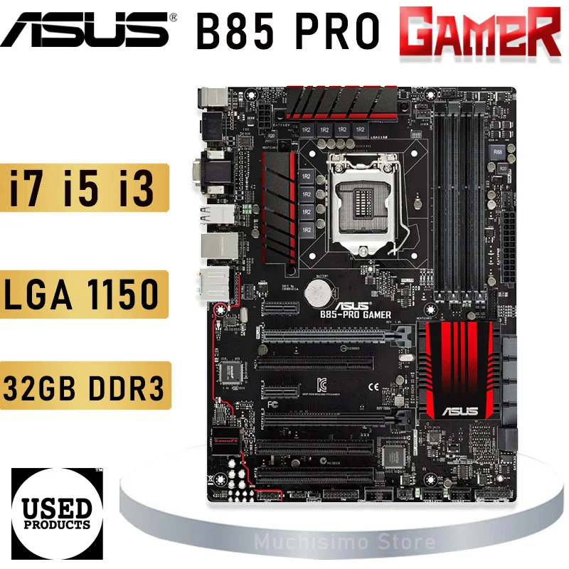 Материнская плата Asus B85-PRO GAMER LGA 1150 i7 i5 i3 Intel CPU 32 ГБ DDR3 PCI-E 3 0 SATA3.0 DVI B85 материнская Gaming