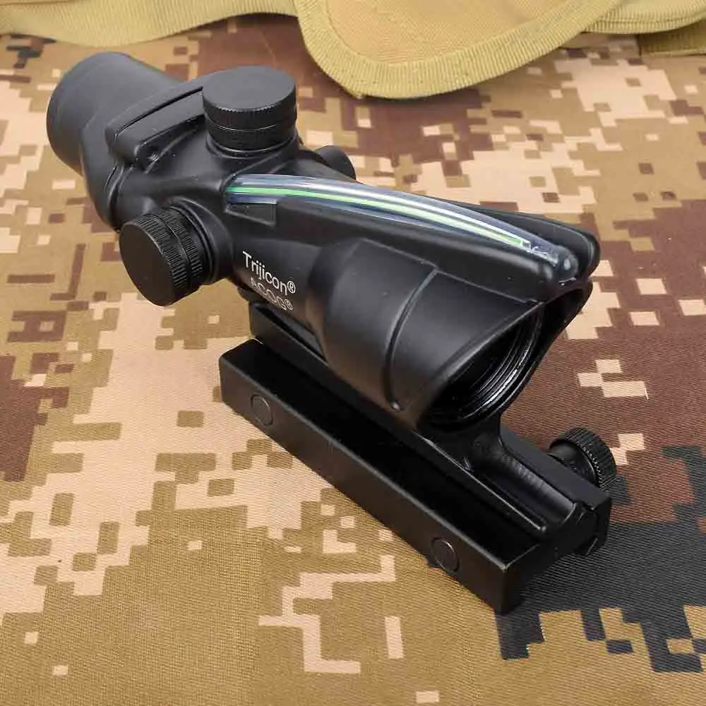 Hunting 4X32 ACOG Real Fiber Scope BDC Chevron Horseshoe Reticle Tactical Optical Sights for cal.223.308