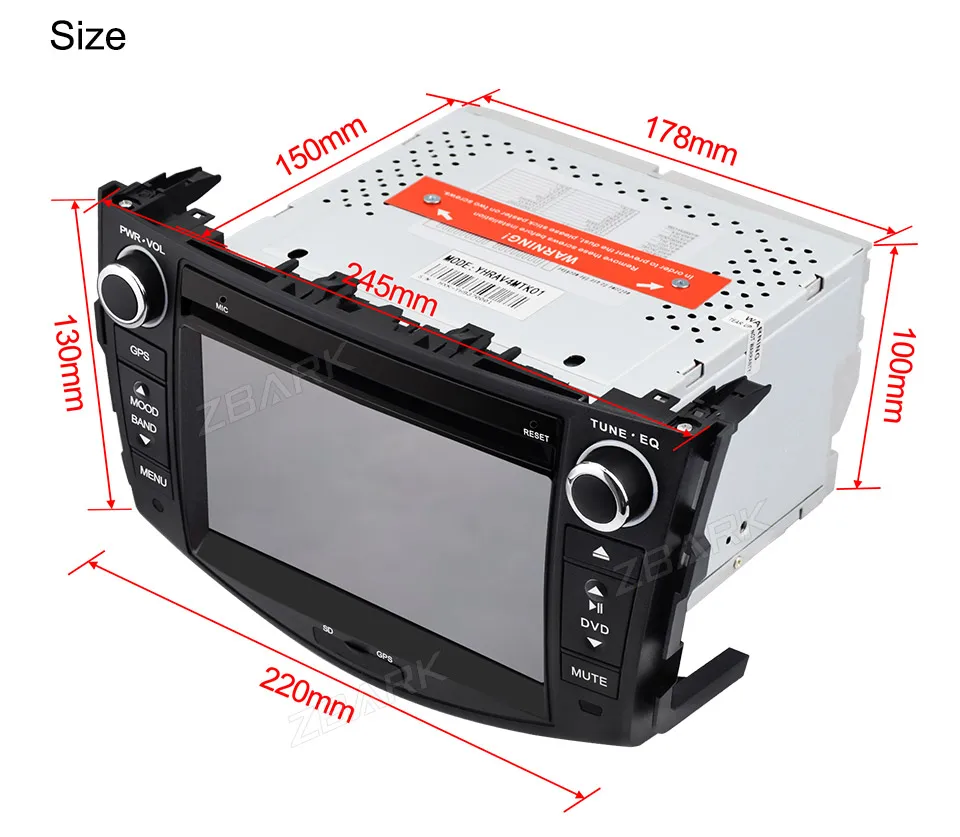 Автомобильный DVD мультимедийный плеер gps навигация RCA радио USB для Toyota RAV4 2006 2007 2008 2009-2012 YHMTKZJ9
