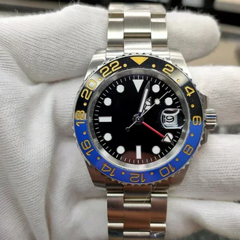 

Design Brand Luxury Men's Watch Automatic Mechanical Watch GMT Stainless Steel Sapphire Waterproof Business Sterile Black Dial 4