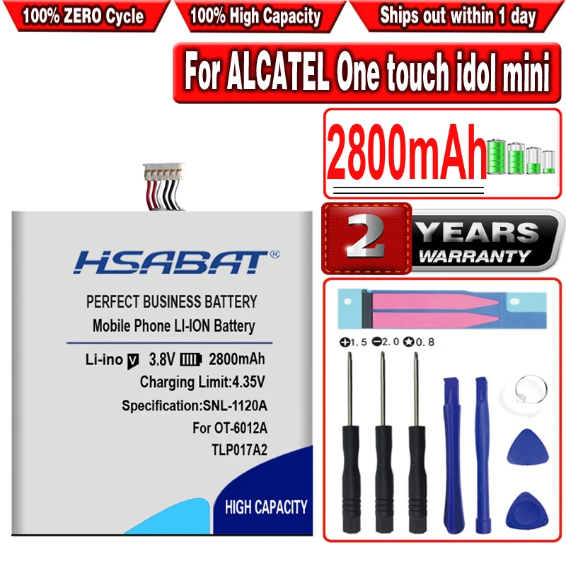 2800mAh TLp017A1 TLp017A2 Battery For ALCATEL One touch idol mini OT6012 6012E 6012D S530T OT-6012A OT-6012D OT-6012E OT-6012W | Мобильные
