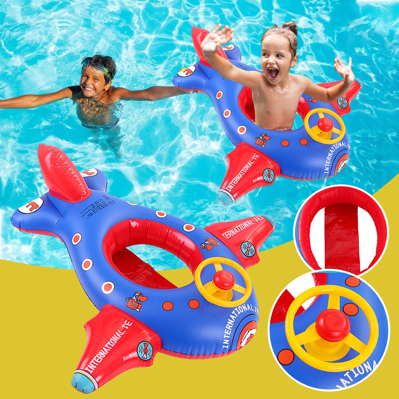 Asiento flotador inflable para niños pequeños, de juguete de natación para piscina de agua, boya de seguridad para regalo para niños, 1 unidad|Flotadores de piscina| - AliExpress