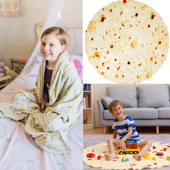 

Burrito Printed Flannel Blankets Towel Sofa Bed Mats Travel Cover Four Seasons Warm Soft Air-conditioning Home Outdoor Blanket