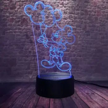 

Cute 3D Illusion Lamp LED 7 Colorful Change Light Kids Mickey Mouse Anime action & toy figures