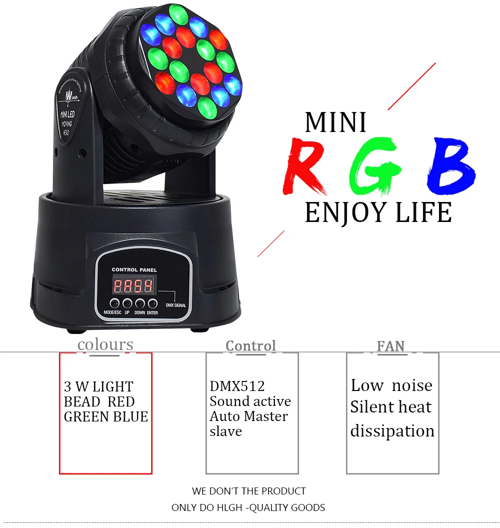 Движущийся луч 18x3 Вт Светодиодный светильник RBW с цветовым эффектом, 13 каналов, вечерние, светодиодный сценический светильник ing