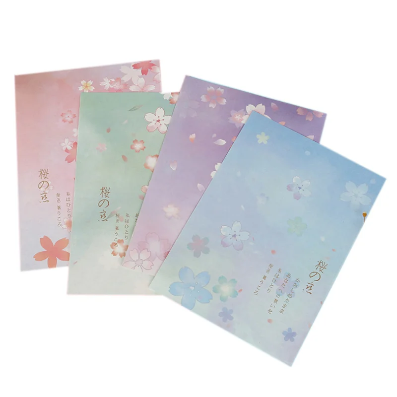 8pcs Cute Sakura Paper Letter Set Office Message Writing European Country Style Envelope Letter Paper School Stationery Supplies kawaii extra large gaming mouse pad cute pink sakura cat xxl big desk mat water proof nonslip laptop computer keyboard desk mat