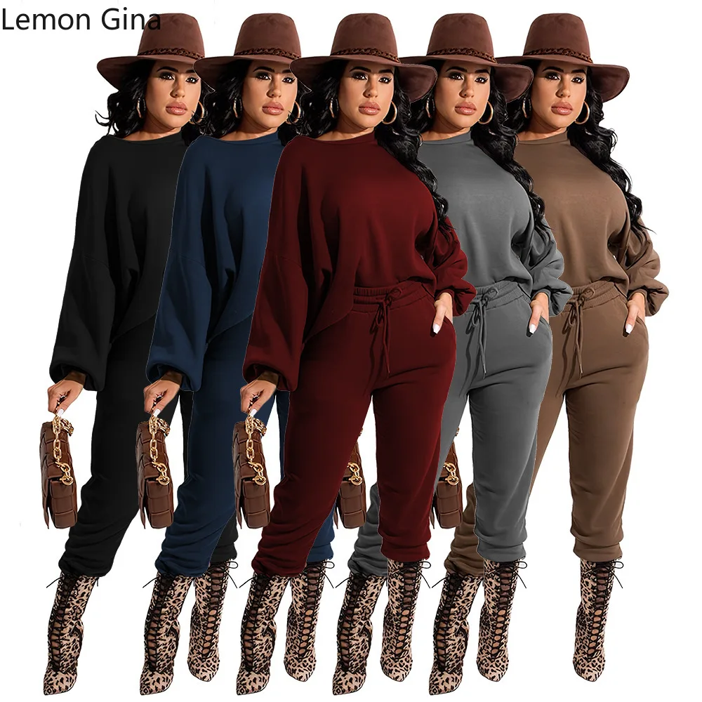 Lemon Gina Basic Classic Women's Tracksuit Batwing Sleeve Pullover And