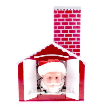 

Novelty interesting drill chimney drill house Santa doll toy electric music doll gift children's educational toys