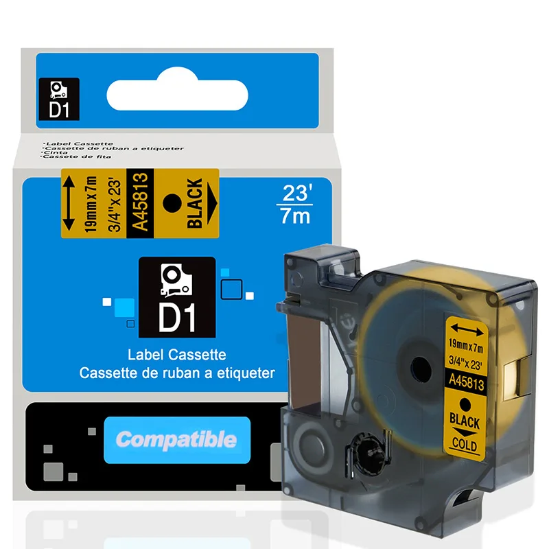 Labelife 1 шт. 45800 45803 19 мм DYMO D1 Стандартный ярлык совместимый для Dymo LabelManager 300 350 400 420P 450 этикетировщик - Цвет: A45813