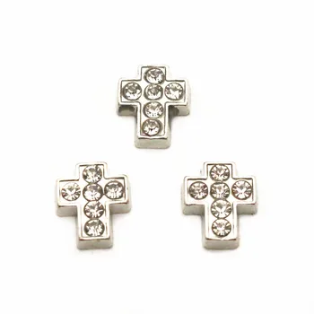

Newest 10pcs/lot Crystal Charms cross Floating Charms for Floating Memory charms pendant Lockets DIY Jewelry