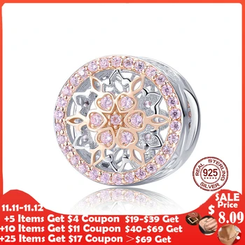 

WOSTU 2020 NEW Arrival 925 Sterling Silver Blooming Flower Charm Bead fit Brand DIY Brand Bracelet Silver Jewelry Gift DXC923