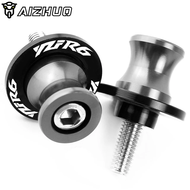 YZF R6 Motorcycle 6MM CNC Aluminum Swingarm Spools Stand Screws Slider FOR YAMAHA YZF R6 1999 2000 2001 2002 2003 2004-2019 M6 6MM Gray