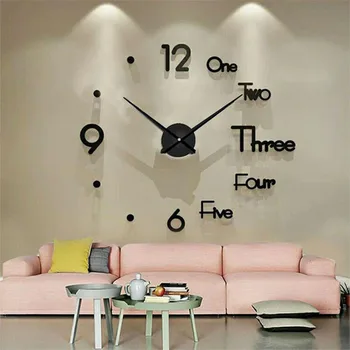 

3D Wall Clock Quartz Mirror Wall Stickers Decorative Kitchen Clocks Creative DIY Wall Clocks Acrylic Mirror Stickers Home Decor