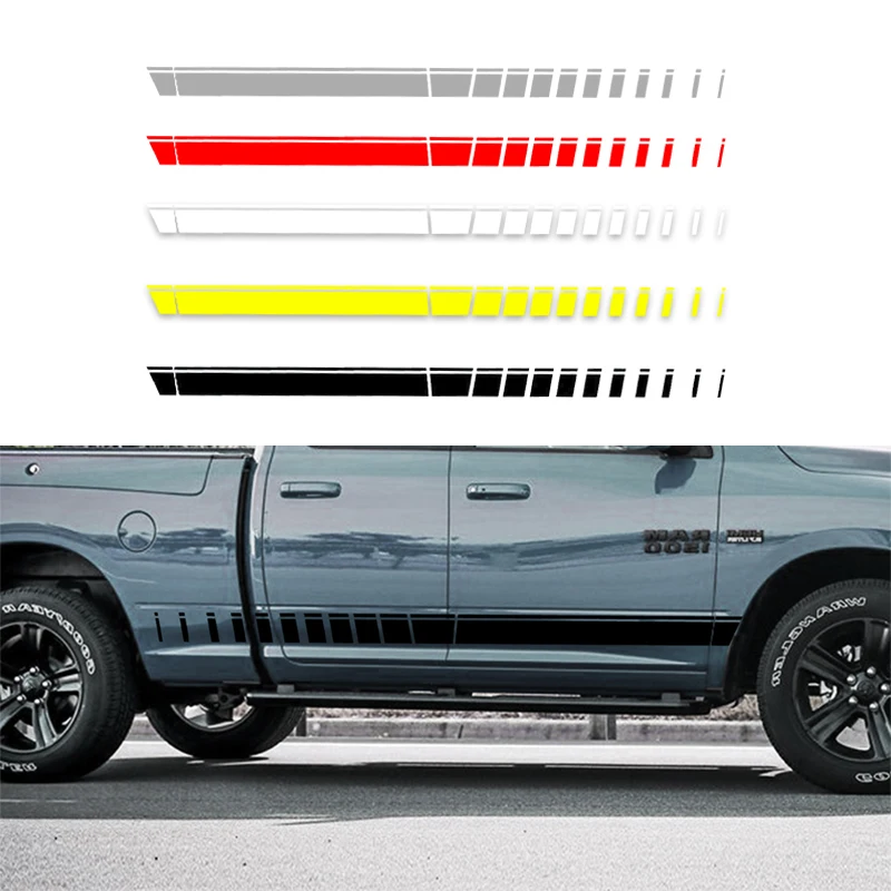 KJAUROMAX для Dodge Ram виниловая боковая полоса Набор наклеек наклейка Молдинг двери