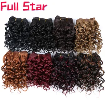 

Full star Afro Kinky Curly High Temperature Synthetic Hair Weft Extensions Crochet Hair Weave Ombre Color 3pc/lot Hair Weavings