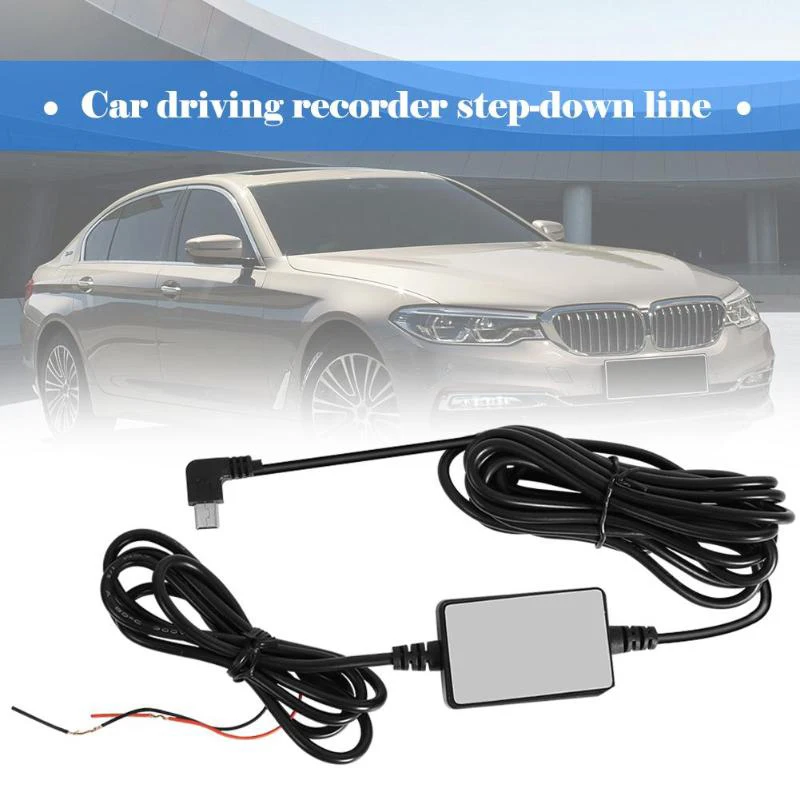  3M Mini Usb Fest Verdrahtete Auto Power Ladegerät Kabel 12V Zu 5V Inverter Konverter Rechten Winkel
