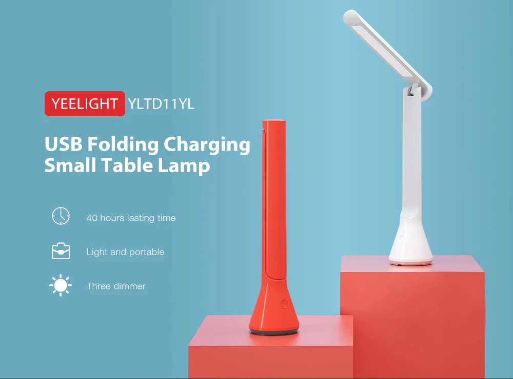 Xiaomi Yeelight LED Table Lamp Foldable USB Chargeable Dimmable description image