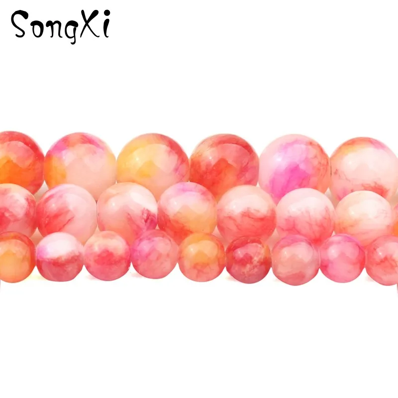 

Natural Stone Bead Red Yellow Persian Jades Round Loose Beads For Jewelry Making 6 8 10mm DIY Bracelet Necklace Jewellery 15''