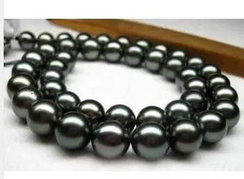 

women gift word Beautiful HUGE 12-13MM NATURAL PERFECT GENUINE Tahitian BLACK PEARL NECKLACE AAAA women gift silver-jewelry