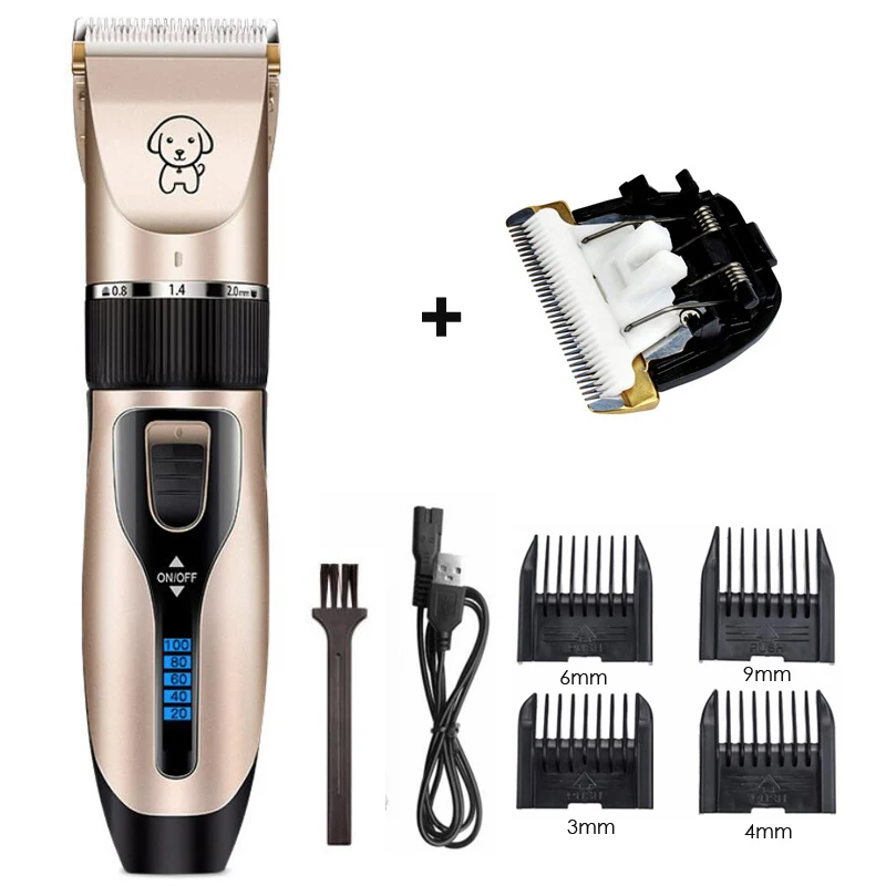 add 1pc blade Профессиональный набор для ухода, перезаряжаемый триммер для кошачьей и собачьей шерсти, низкий уровень шума, электрическая машинка для стрижки домашних животных, бритва, набор с аккумулятором 18650 - Цвет: add 1pc blade