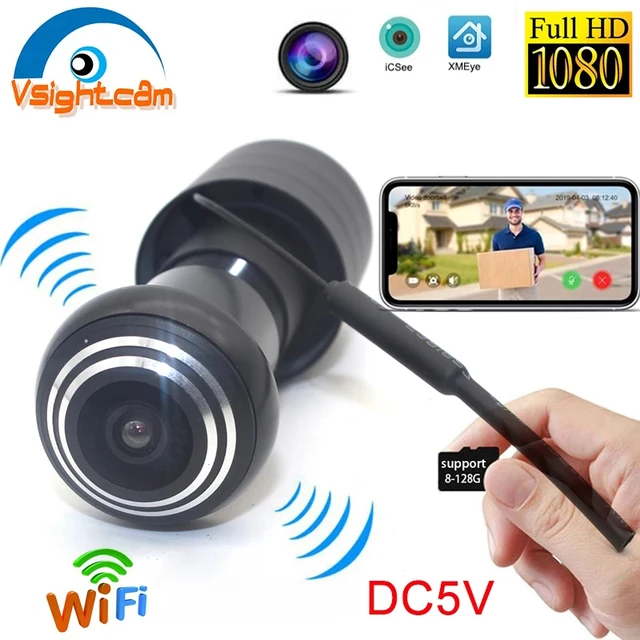 Minicámara mirilla inalámbrica con Wifi para puerta, cámara IP P2P con  detección de movimiento vif, Audio bidireccional, ranura para tarjeta TF,  1080P - AliExpress