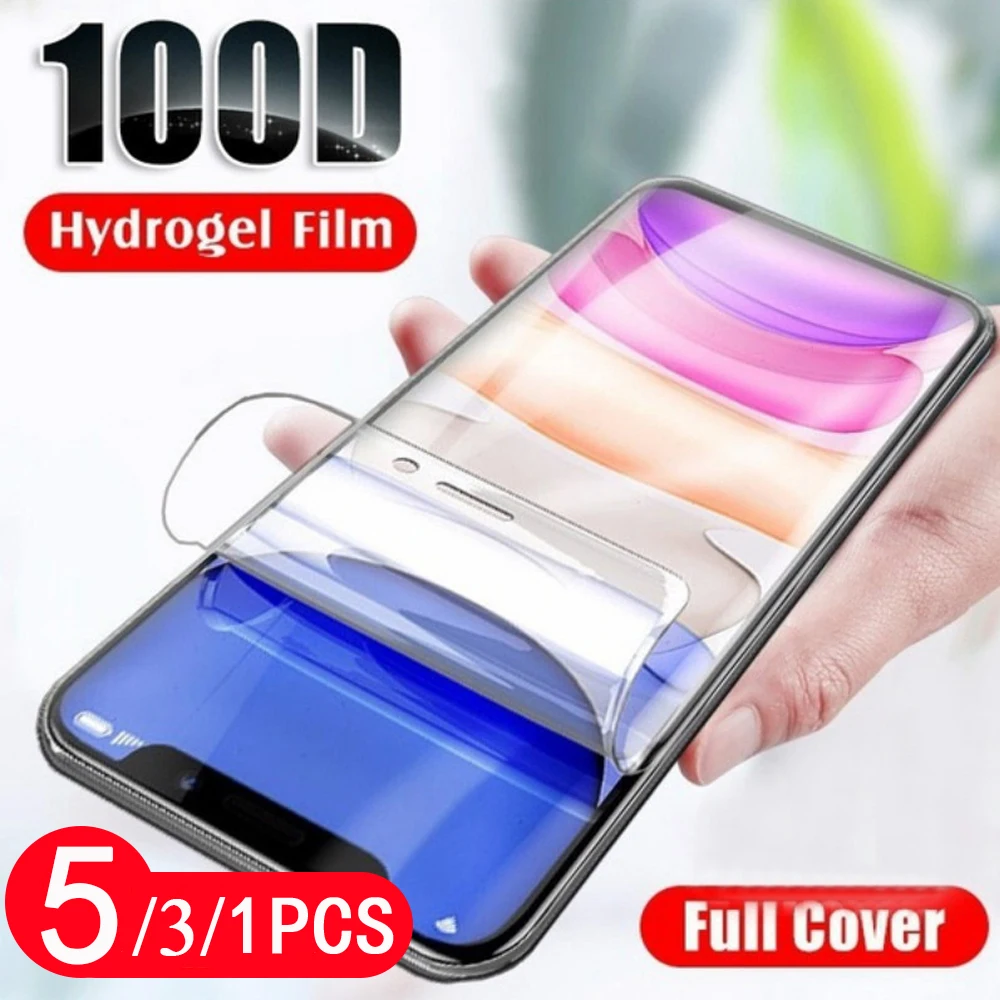 5/3/1Pcs soft full cover for iphone x xr xs 11 pro max SE protective 6 7 8 plus phone screen protector hydrogel film Not Glass | Мобильные