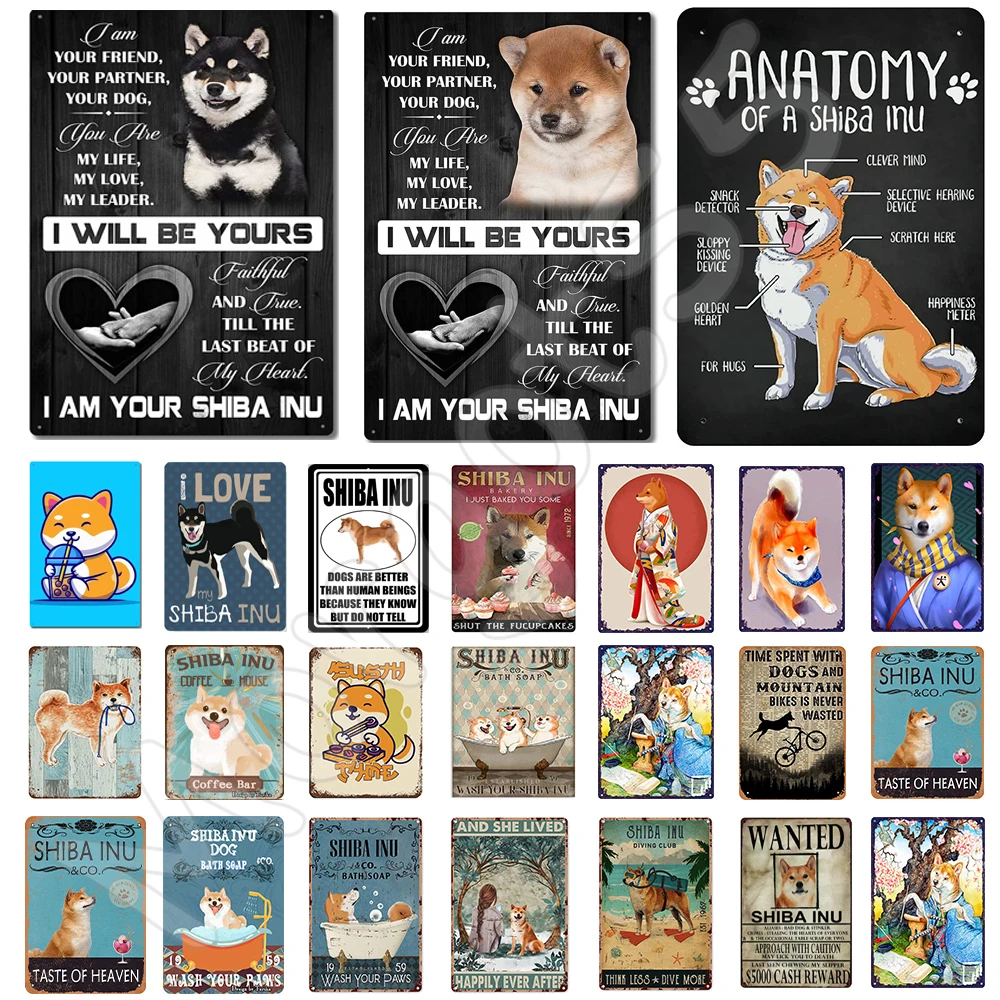 Металлическая винтажная/флейта Шиба-ину собака для мужчин пещера бар клуб кафе