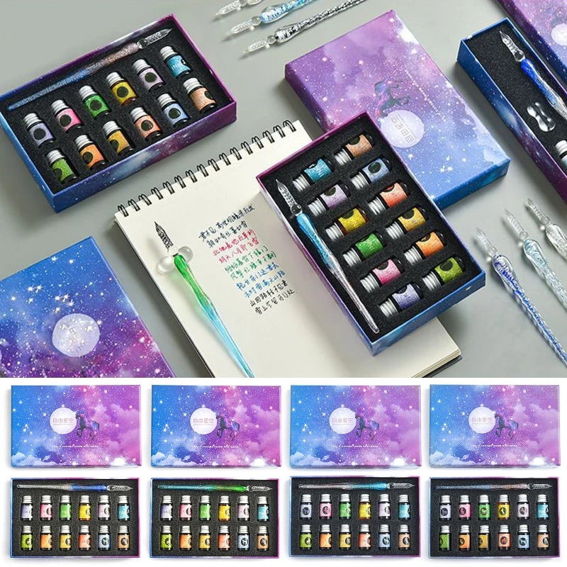 %E3%80%90FUN%20LIVE%E3%80%91%202022%20New%20Crystal%20Glass%20Pen%20Starry%20Sky%20Dip%20Pen%20Glitter%20Powder%20Fountain%20Pen%2012%20Colors%20Ink%20Gift%20Box%20Set%20Writing%20Supplies%20-%20Image%207