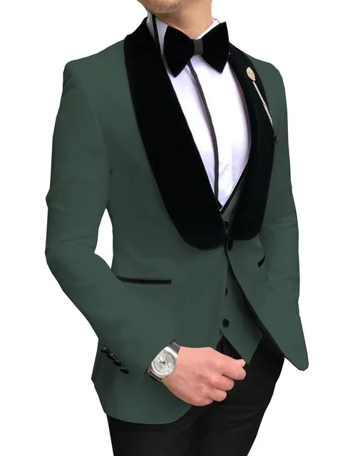as the image Мужские белые костюмы Slim Fit Комплект из 3 предметов Бизнес куртка смокинг пиджак джентльмена на свадьбу Жених выпускного вечера вечерние(пиджак+ жилет+ брюки - Цвет: as the image