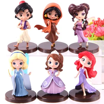 

Q Posket Princess Characters Petit Vol.15 Princess Sofia Ariel Blue Fairy Petit Aladdin Megara PVC Action Figures Toys 3pcs/set