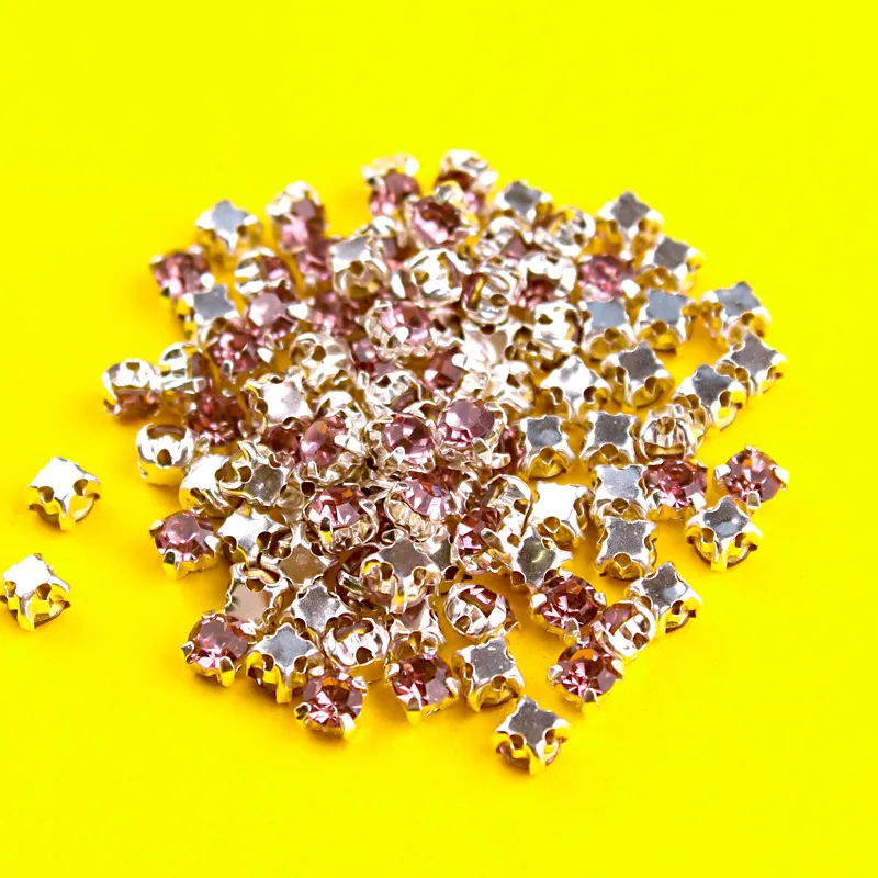 4mm-6mm Round Stone With Claw Sewing Rhinestones Garment