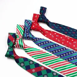 7.5cm Christmas Tie Snow Tree Stripe Jacquard Polyester Neckties Fashion Casual Festival Ties
